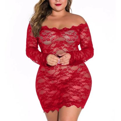 Elegant Lace One-Piece Pajamas - Image 2