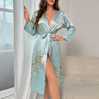 Home Dressing Gown with Cherry Print - Image 2