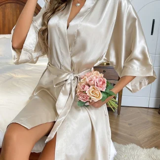 Soft Sleep Skirt and Long Robe Set
