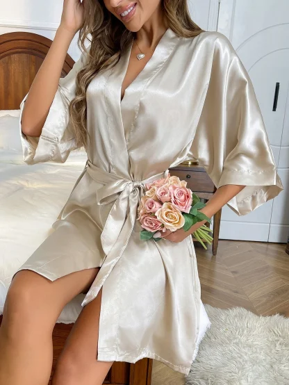 Soft Sleep Skirt and Long Robe Set