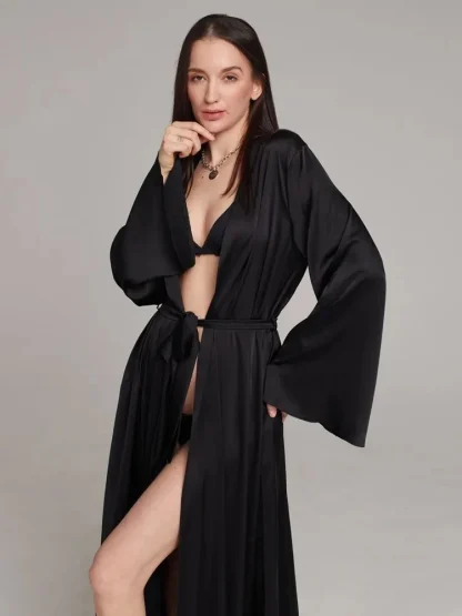Wedding Dress Robe with Flare Sleeves - Image 2