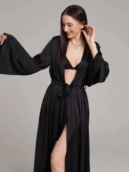 Wedding Dress Robe with Flare Sleeves