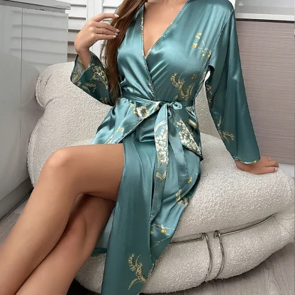 Home Dressing Gown with Cherry Print - Image 3