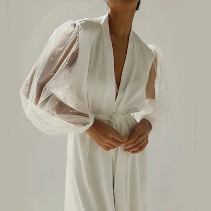 Elegant Bridal Robe and Gown Set - Image 3